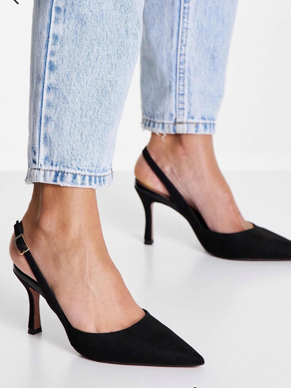 ASOS Black Pointed Slingback Heels